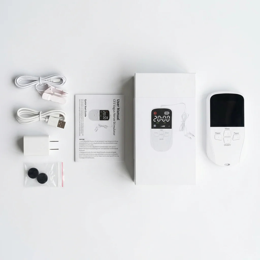 Relievagus CES Wired Ear Clip – Packaging and contents